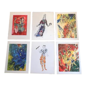 Vintage Mid 20th Century Abstract Marc Chagall Lithographs - Set of 6