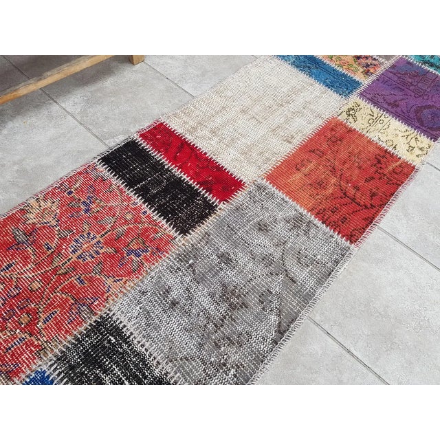 Greige Oushak Decorative Vintage Runner For Sale - Image 8 of 10