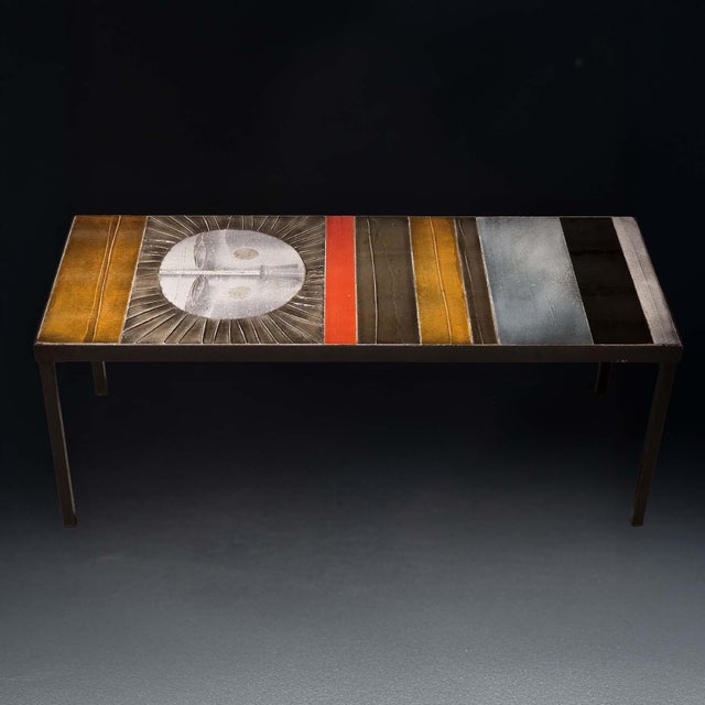 A superb coffee table, the “Soleil” model, created by Roger Capron (1922–2006), a major figure in post-war French ceramics...