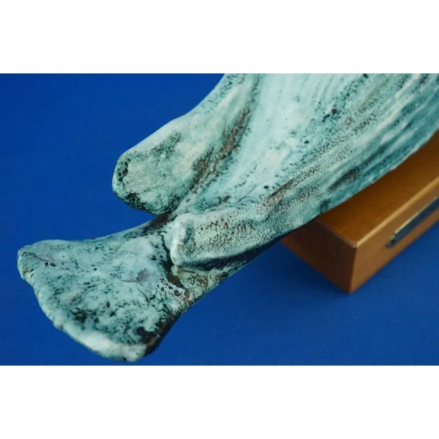 Ceramic Dove Sculpture with Wooden Base by Giuseppe Rossicone, Italy, 1970s For Sale - Image 14 of 18