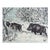 Vintage Wild Boars in Snowy Winter Forest Painting For Sale