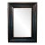 Large Transitional Black Leather Wall Mirror For Sale