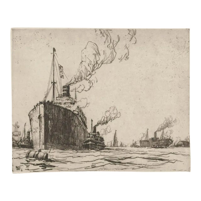 Nelson Dawson the Signal Nautical Etching 3rd State For Sale