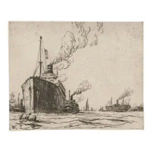 Nelson Dawson the Signal Nautical Etching 3rd State