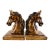 1960s Equestrian Horse Bust Bookends With Antiqued Bronze Finish, a Pair For Sale