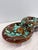Vintage Mid-Century Brown & Aqua Double Bowl Ceramic Ashtray For Sale - Image 4 of 7