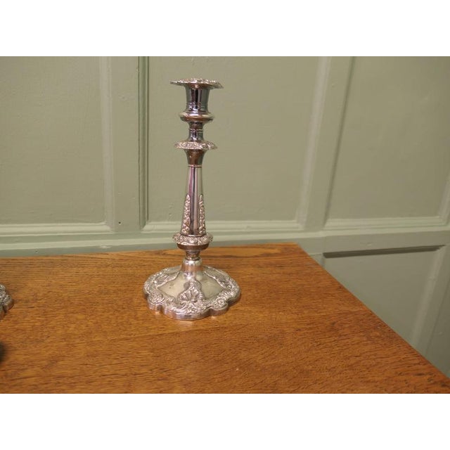 19th Century Silver Plated Candlesticks, Set of 2 For Sale - Image 4 of 9