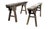 A pair of Chinese provincial elm benches with a beautifully weathered, silvered surface built up over long years of use....