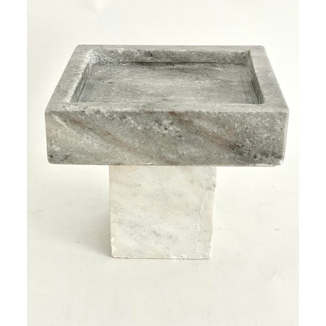 White Square Marble Display Pedestal For Sale - Image 8 of 8