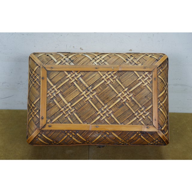 Late 20th Century Late 20th Century 3 Japanese Woven Wicker Rattan Yanagigori Graduated Nesting Boxes 20" For Sale - Image 5 of 13
