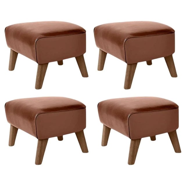 Brown Leather and Smoked Oak My Own Chair Footstools by Lassen, Set of 4 For Sale - Image 6 of 6