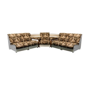 Vintage 5 -Seater Modular Sofa Fabric 1970s, Set of 7 For Sale
