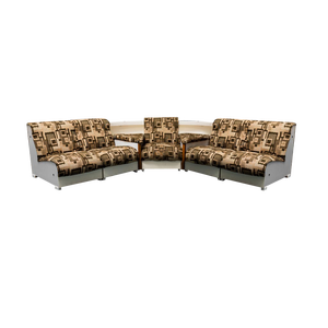 Vintage 5 -Seater Modular Sofa Fabric 1970s, Set of 7