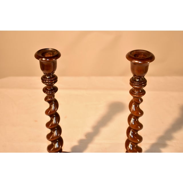Fine Pair of 19th Century of Barley Twist Candlesticks For Sale - Image 4 of 7