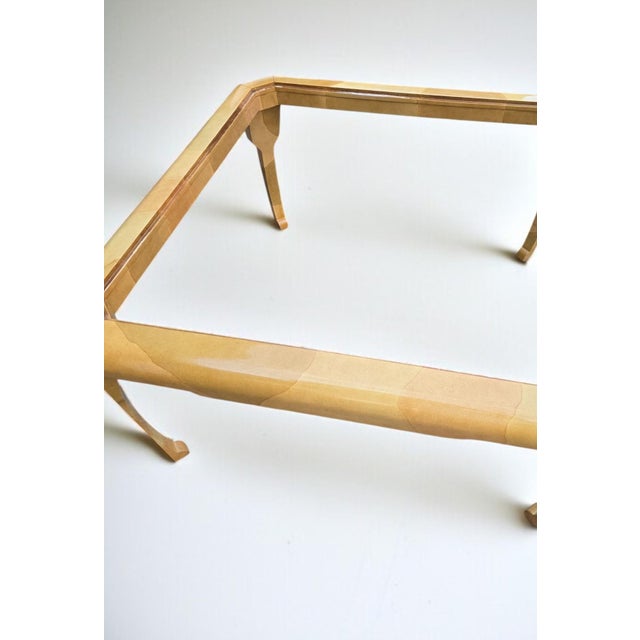 1980s Lacquered Faux Goatskin Dining Table by Alessandro for Baker For Sale - Image 9 of 11