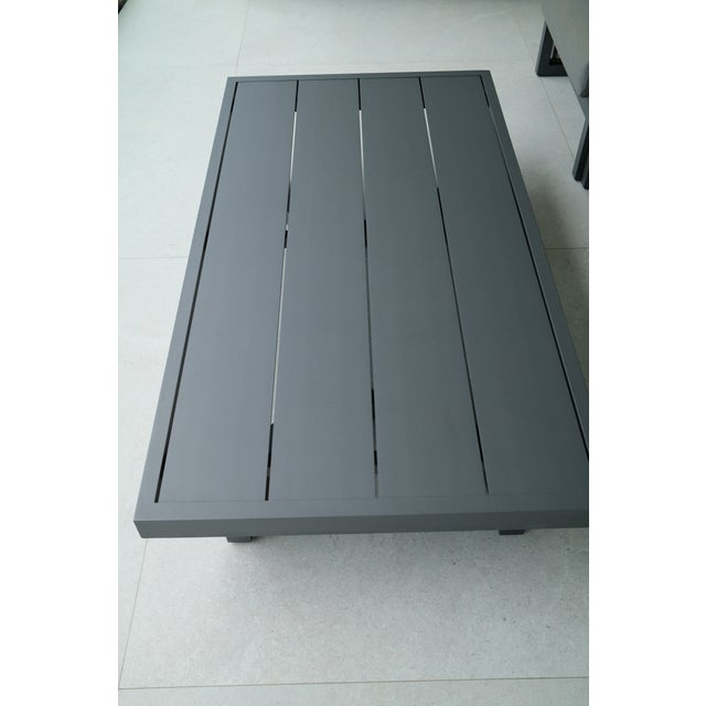 Restoration Hardware Aluminum Outdoor Seating Group in Slate, Set of 4 For Sale - Image 11 of 11