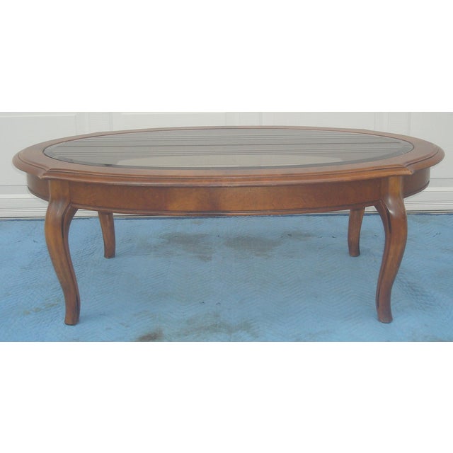 Ethan Allen French Provincial Glass Top Coffee Table Chairish