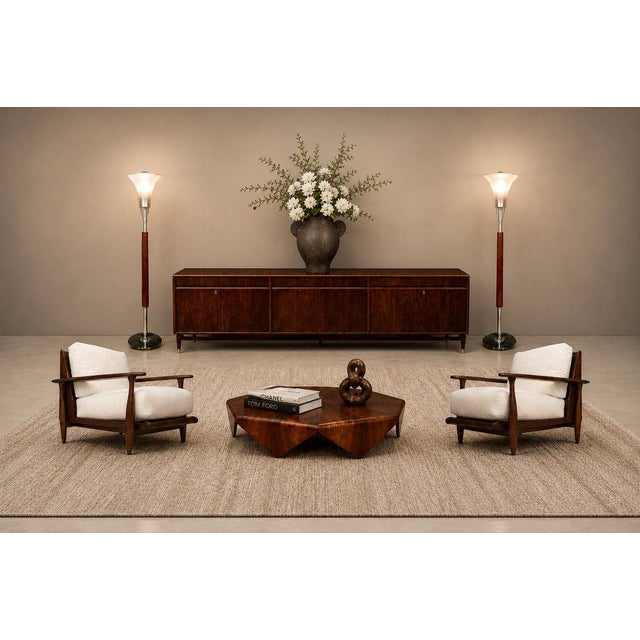 Pair of Armchairs in Brazilian Rosewood & Bouclé by Liceu de Artes, 1960s – Lot 218A For Sale - Image 4 of 14
