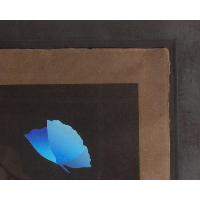 A serigraph print, titled "Papillon Fleur (Butterfly Flower)," by the Japanese artist Kozo Inoue (1937-2017). This piece...