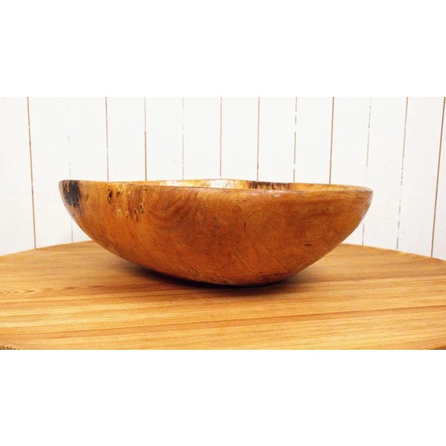 Large Swedish Folklore Birch Wooden Bowl, 1890s For Sale - Image 4 of 13