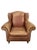 Baker Furniture Company Vintage Baker Milling Road Leather Wingback Chair & Ottoman With Nailheads and Casters For Sale - Image 4 of 12