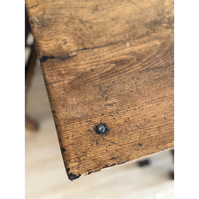 Antique French Dining Table with Oak/Ash base, Fruitwood Top For Sale - Image 9 of 10