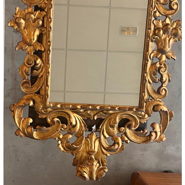 Gold 19th French Empire Period Carved Gilt Wood Mirror For Sale - Image 8 of 18