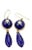 Diamond Star & Lapis 9k Two Tone Gold Drop Dangle Earrings - 2 Pieces For Sale