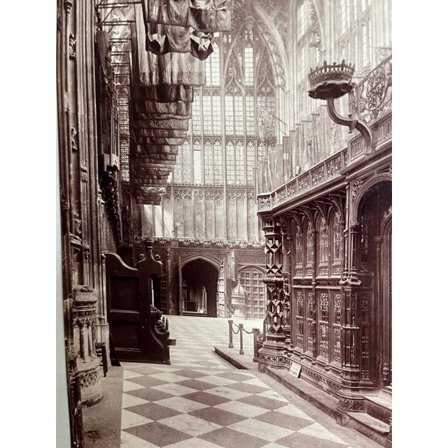 Antique Photograph of Westminster Abbey Louis the 7th Chapel. C. 1860 Albumen Print. For Sale - Image 4 of 6