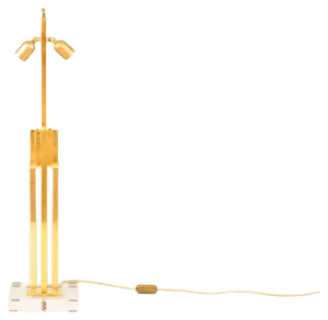 Table Lamp in Acrylic Glass and Gilt Brass, 1970s