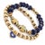 Deep Love Blue Crystal & Heart Charm Gold Bracelet Set For Sale - Image 4 of 8