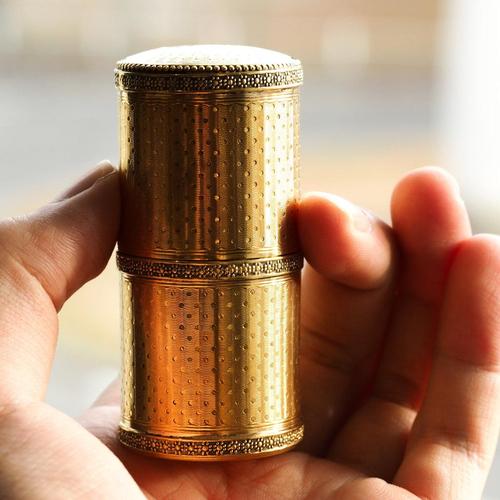 Antique French Silver Gilt Cylindrical Etui Box with Turned Guilloche Engine, 1890s For Sale - Image 17 of 18