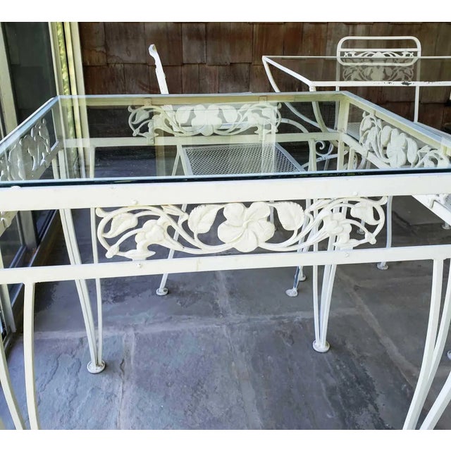 Mid-Century Modern Vintage Wrought Iron Table and Chairs For Sale - Image 3 of 11