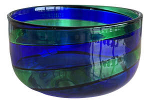 Vintage Swirl Murano Glass Bowl by Fulvio Bianconi for Venini, Italy, 1990s