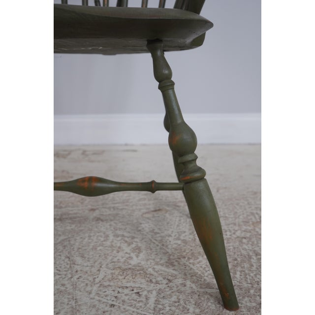 Bench Made Green Painted Loop Back Windsor Armchair For Sale - Image 10 of 18