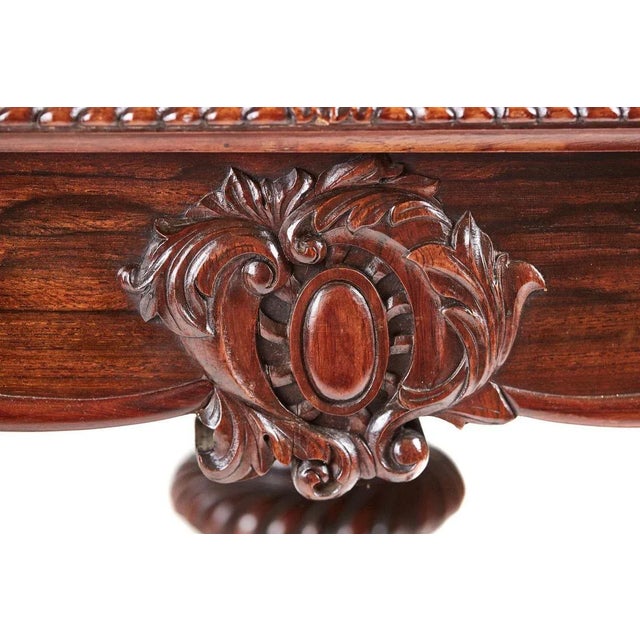 Antique Victorian Carved Rosewood Sofa Table For Sale - Image 10 of 11