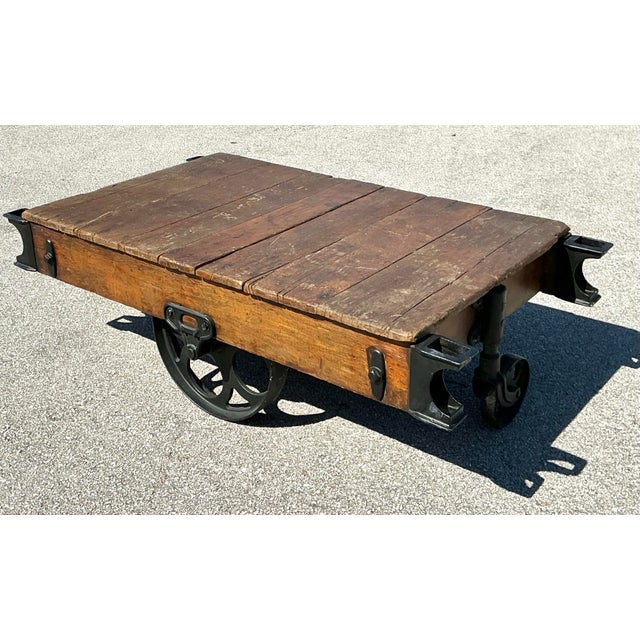 Vintage Industrial Wagon Coffee Table For Sale - Image 12 of 12