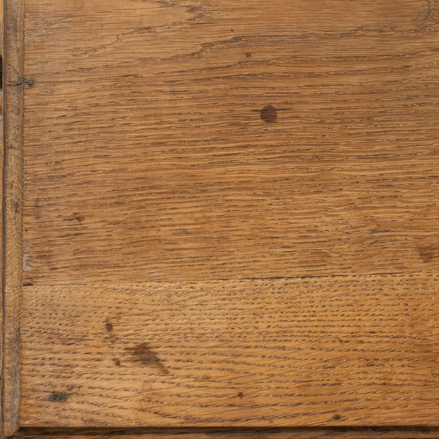 Amber Early 20th Century France Weathered Honey Oak Carved Oak Side Table For Sale - Image 8 of 10
