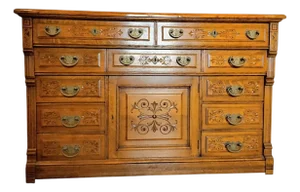 1880s Golden Oak Gilded Age Sideboard