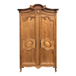 Antique 18th Century Pine Louis XV French Provincial Armoire For Sale