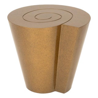 Modern Bronzed Steel Conical Spiral Side Table For Sale