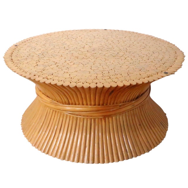 Sheaf of Wheat Form Bamboo Coffee Table by McGuire For Sale - Image 12 of 14