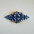 Vintage Blue Brooch Gold Plated Setting Czech Topaz Glass Austrian Crystal Pin Estate Piece For Sale - Image 10 of 11