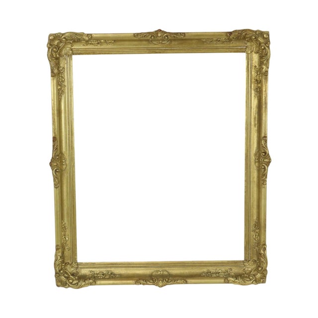 Vintage Baroque-Style Gilt Pine Frame For Sale - Image 14 of 16