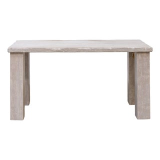 Artisan Table in Patinated Dove Gray Fir, 2010s For Sale