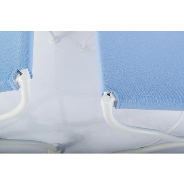 Blue French Wrought Iron Low Stools - a Pair For Sale - Image 8 of 12