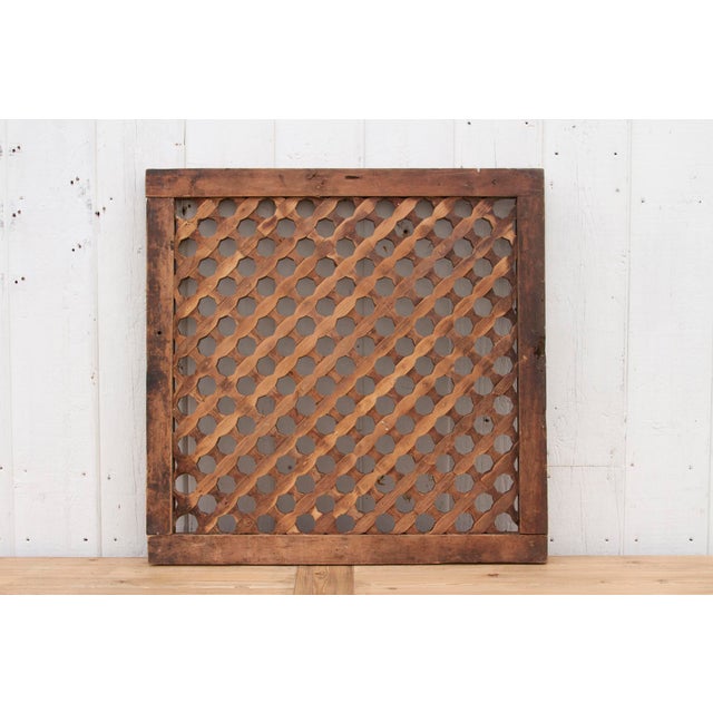 Wood Early 20th Century Floral Lattice Screen For Sale - Image 7 of 8