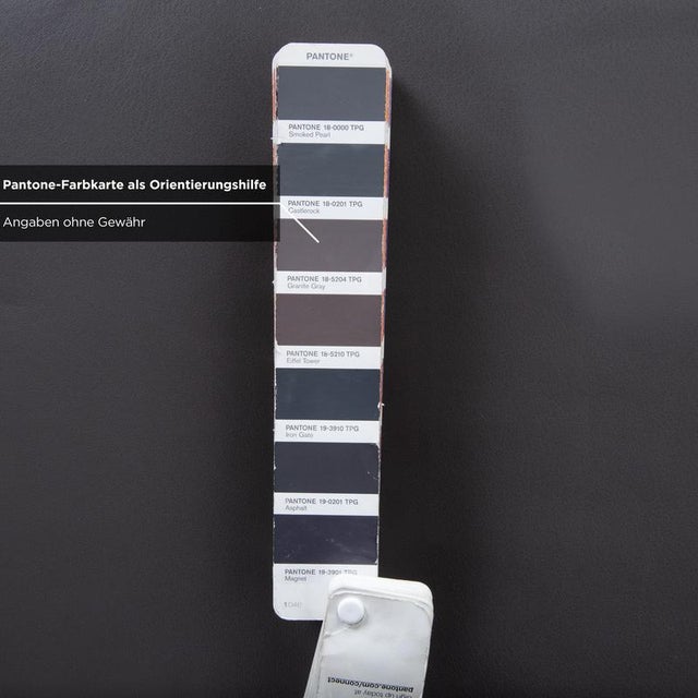 Monroe Ottoman in Grey Leather from Koinor For Sale - Image 5 of 8