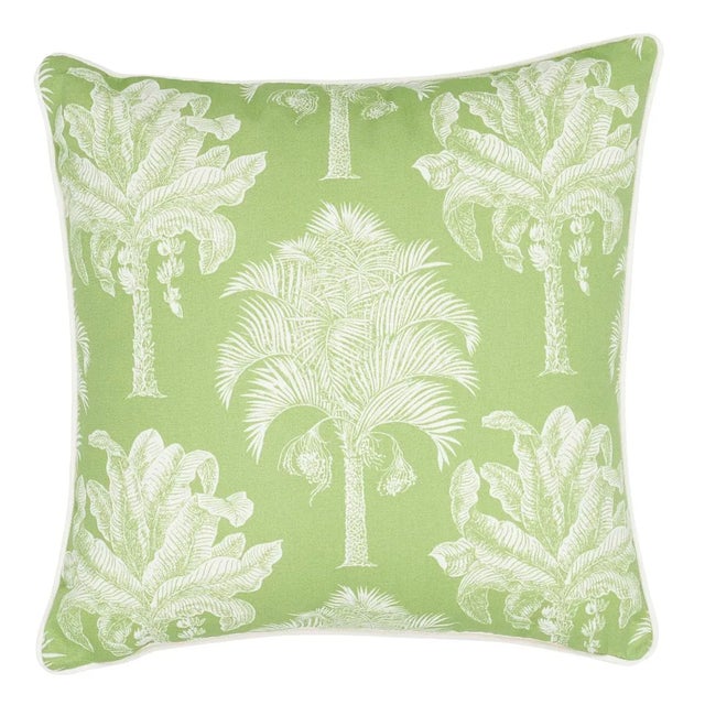 2020s Schumacher Grand Palms Indoor/Outdoor Pillow 22" x 22" in Green For Sale - Image 5 of 5