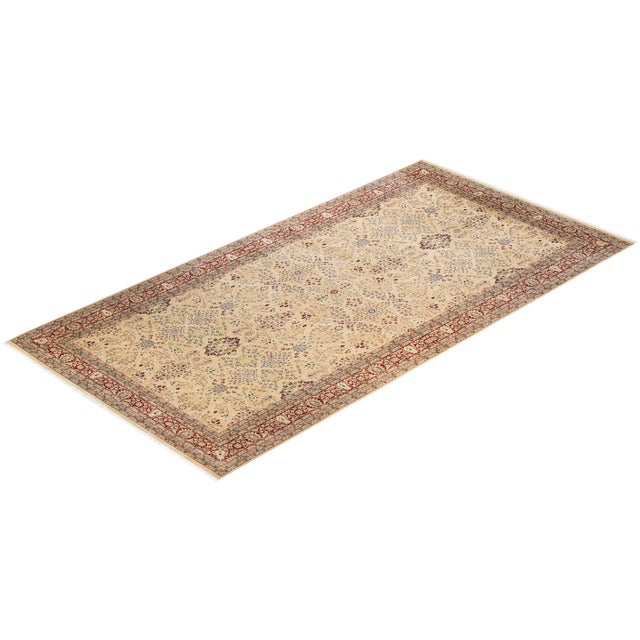Ivory Mogul, One-of-a-Kind Hand-Knotted Runner Rug - Ivory, 8' 2" x 16' 1" For Sale - Image 8 of 8